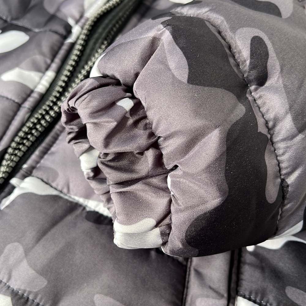 AQ Boys Camouflage Fleece Lined Winter Gray Black Faux Shearling Hood Zip Front - Picture 7 of 7